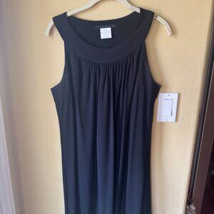 Soft summer casual black scoop neck dress